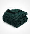 Product: 20lb Knitted Weighted Blanket | Color: Original Pacific Green