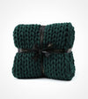 Product: 25lb Knitted Weighted Blanket | Color: Original Pacific Green