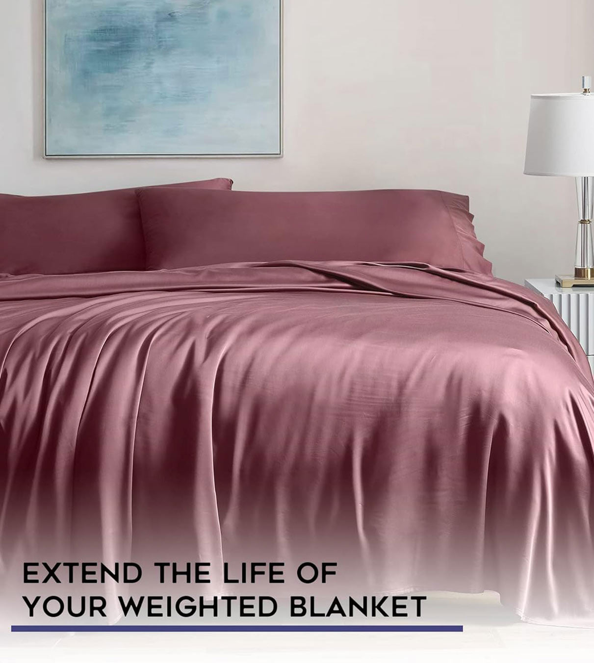 Product: Weighted Blanket Duvet Covers Twin Size | Color: Bamboo Rose Purple