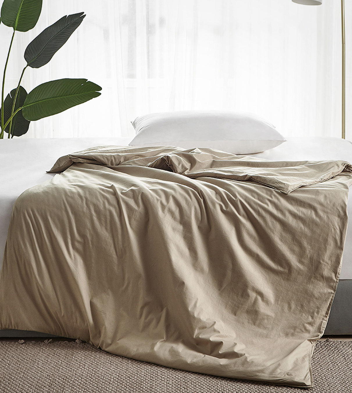 Product: Weighted Blanket Duvet Cover King/California King Size | Color: Cotton Sand