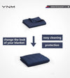 Product: Queen Size Weighted Blanket Duvet Cover | Color: Cotton Midnight Blue