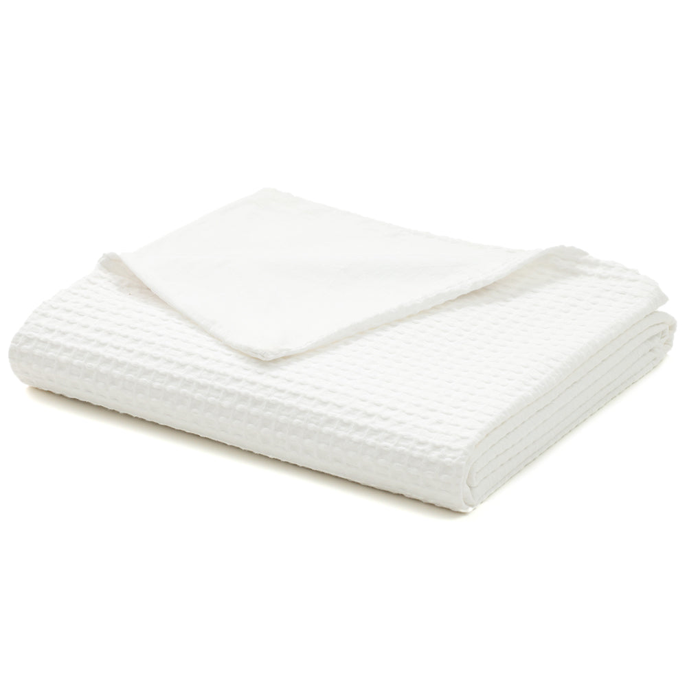Product: Cotton Weighted Blanket Duvet Cover | Color: 3 Side Zipper - Waffle White