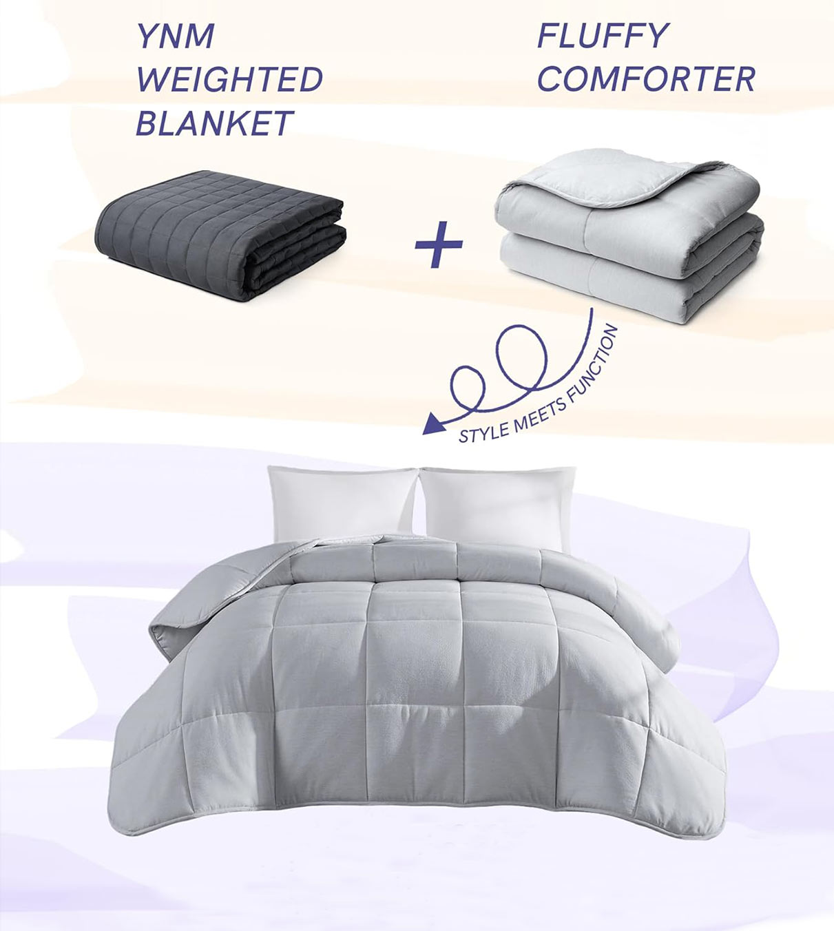 Product: YnM Prettiest Weighted Blanket | Color: Neutral Grey