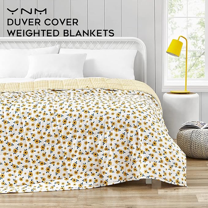 Product: Cotton Weighted Blanket Duvet Cover | Color: Sunflower Filed of Dreams