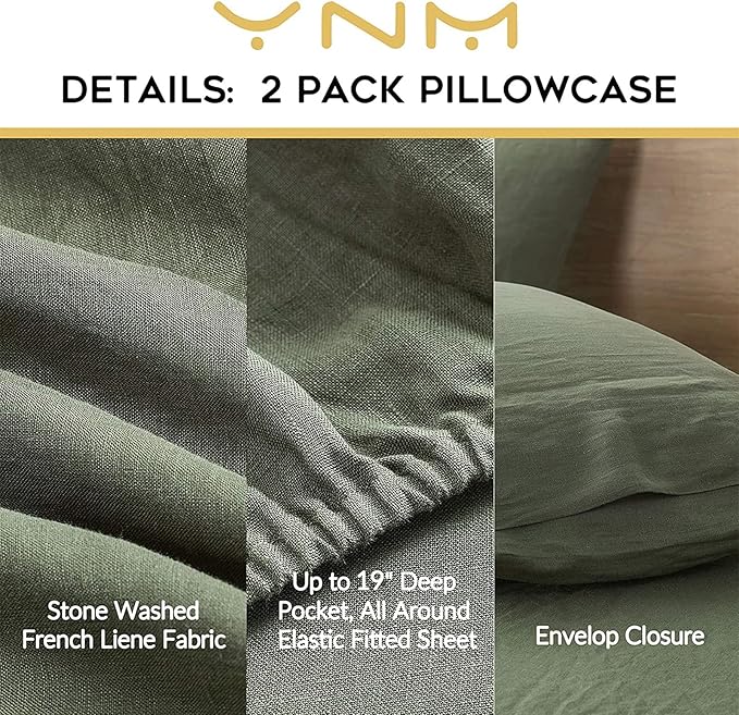 Product: Pillowcase Set | Color: Linen Army Green