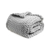 Product: 20lb Knitted Weighted Blanket | Color: Velvet Light Grey