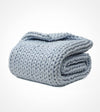 Product: 15lb Knitted Weighted Blanket | Color: Cooling Azure Blue