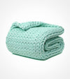 Product: 15lb Knitted Weighted Blanket | Color: Cooling Menthe Green