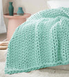 Product: 15lb Knitted Weighted Blanket | Color: Cooling Menthe Green