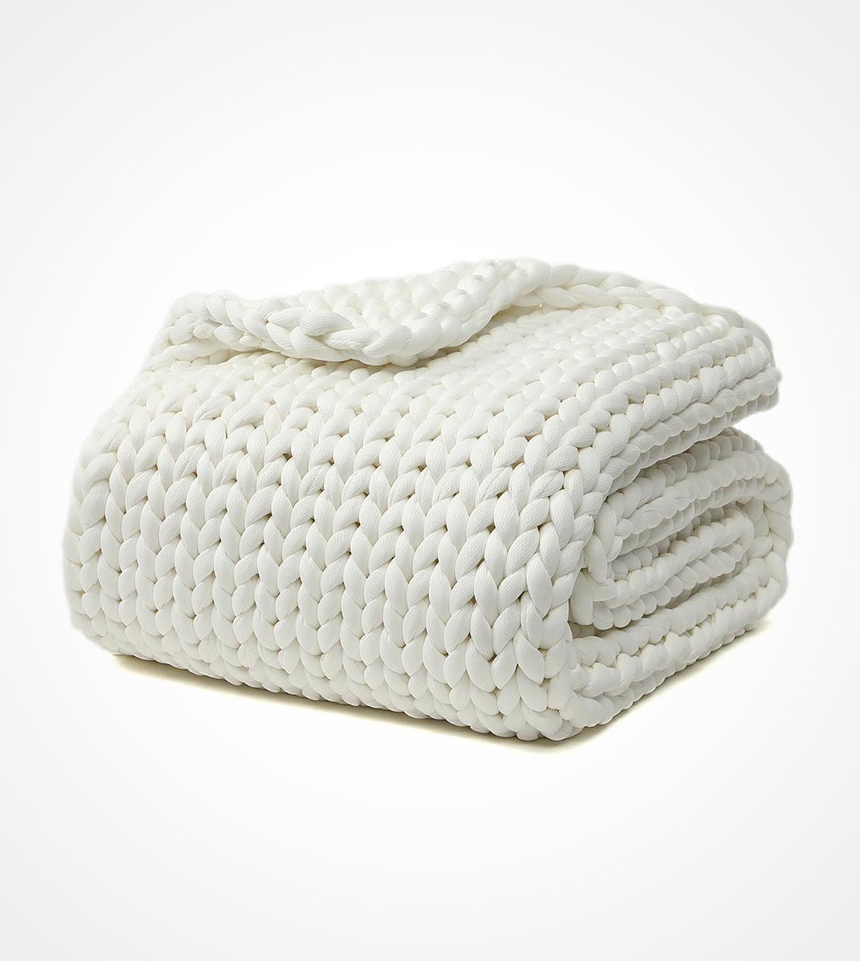 Product: 15lb Knitted Weighted Blanket | Color: Cooling White