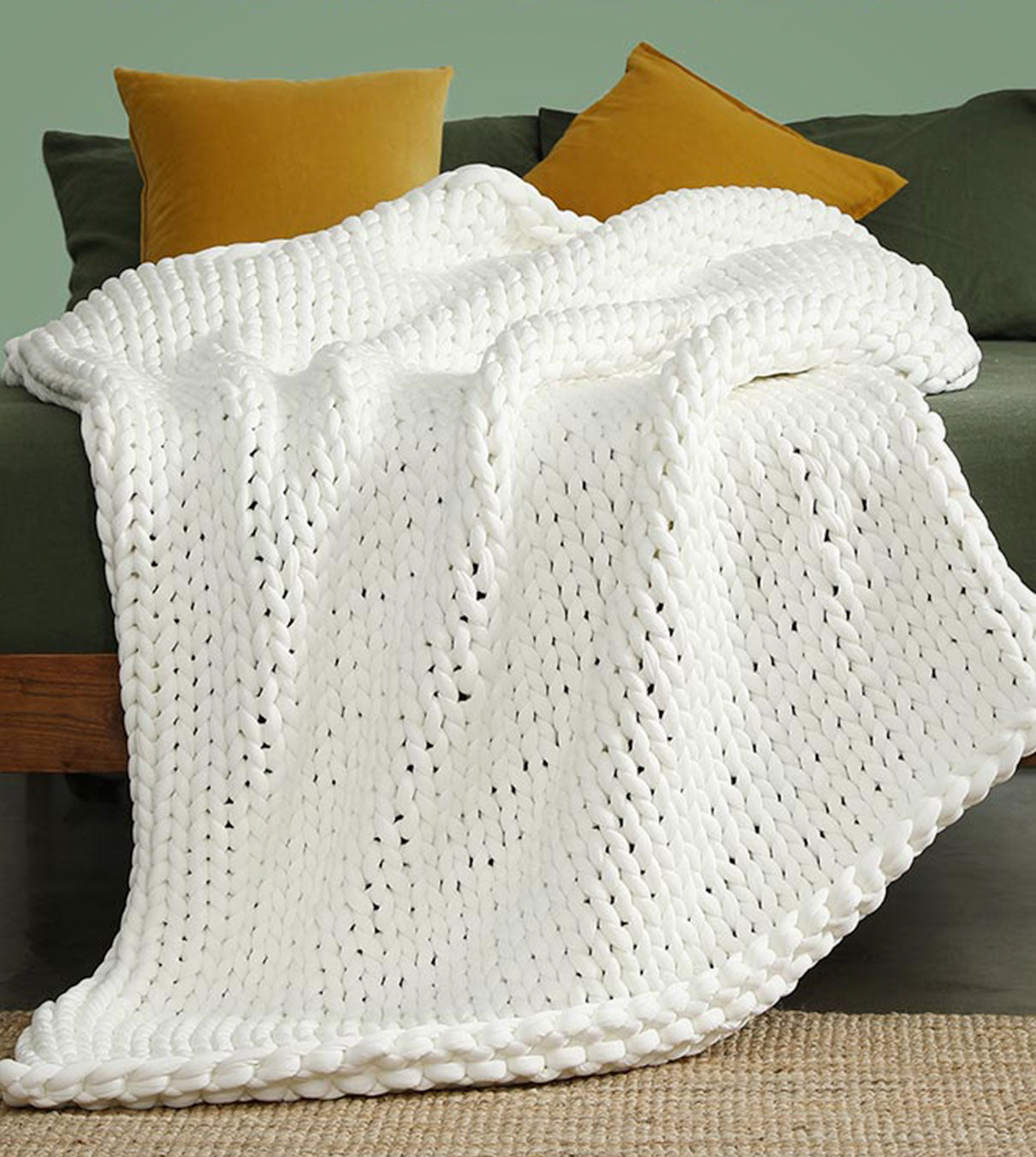 Product: 15lb Knitted Weighted Blanket | Color: Cooling White