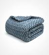 Product: 15lb Knitted Weighted Blanket | Color: Velvet Bella Sky