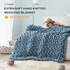 Product: 15lb Knitted Weighted Blanket | Color: Velvet Bella Sky