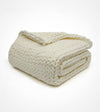 Product: 15lb Knitted Weighted Blanket | Color: Velvet Cream