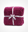 Product: 15lb Knitted Weighted Blanket | Color: Velvet Red Violet