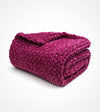 Product: 15lb Knitted Weighted Blanket | Color: Velvet Red Violet