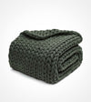 Product: 20lb Knitted Weighted Blanket | Color: Original Forest Green