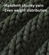 Product: 25lb Knitted Weighted Blanket | Color: Original Forest Green