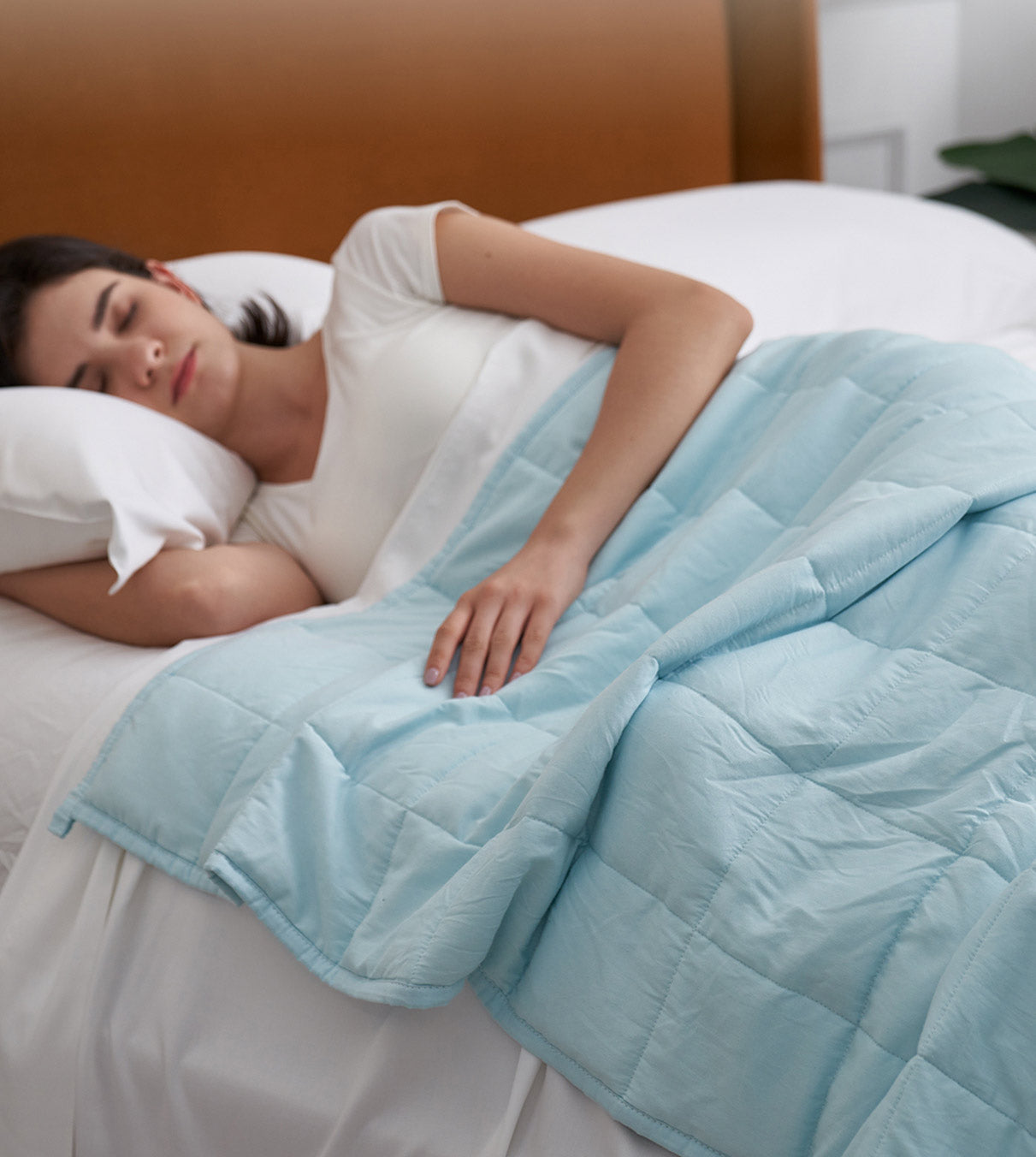 Product: YNM Weighted Blanket 30lb | Color: Cotton Light Blue 2.0