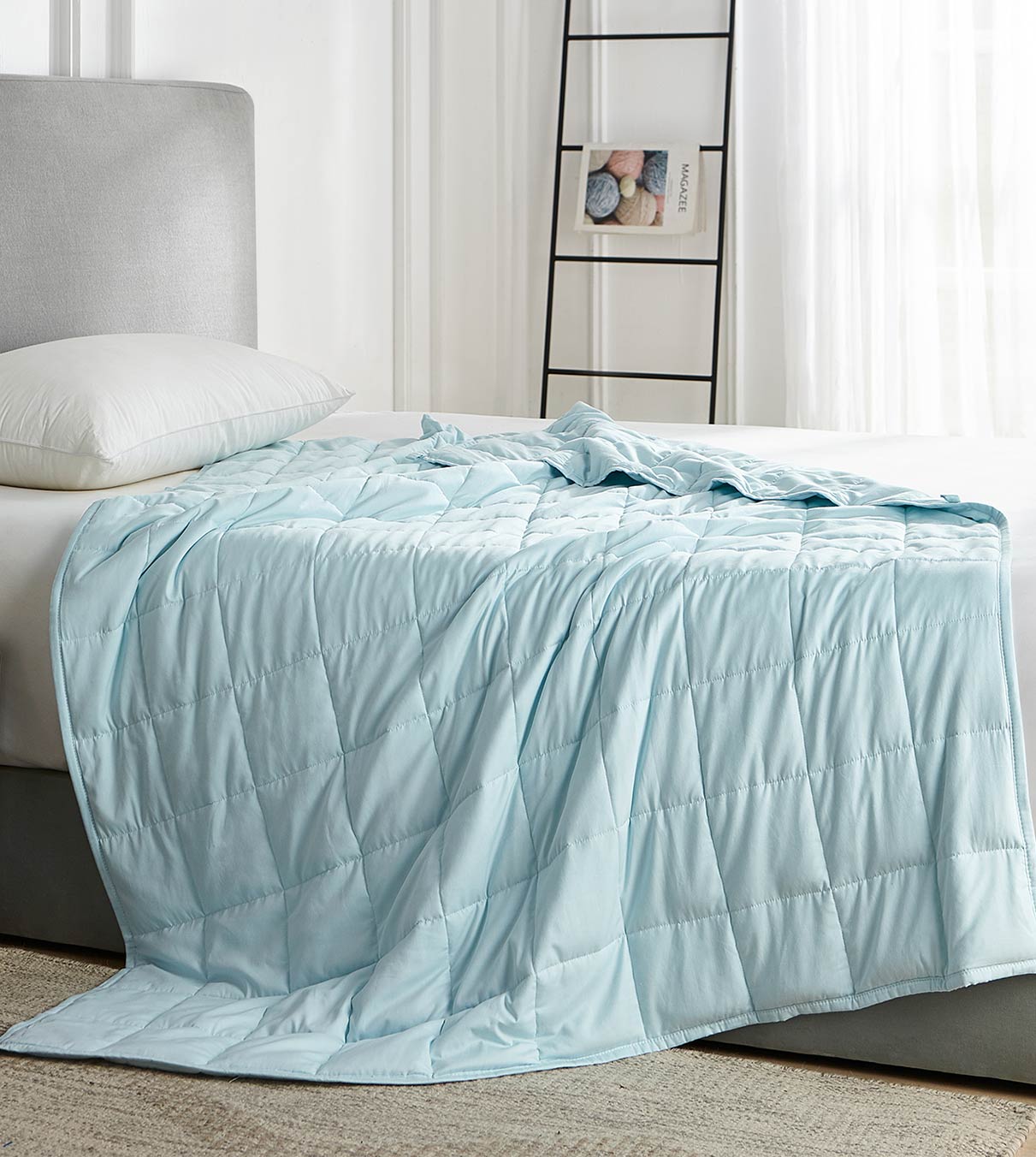 Product: YNM Weighted Blanket 30lb | Color: Cotton Light Blue 2.0