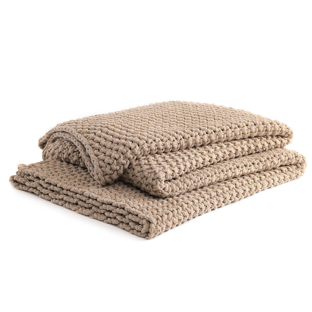 Product: Chunky Cable Knit Throw | Color: Beige