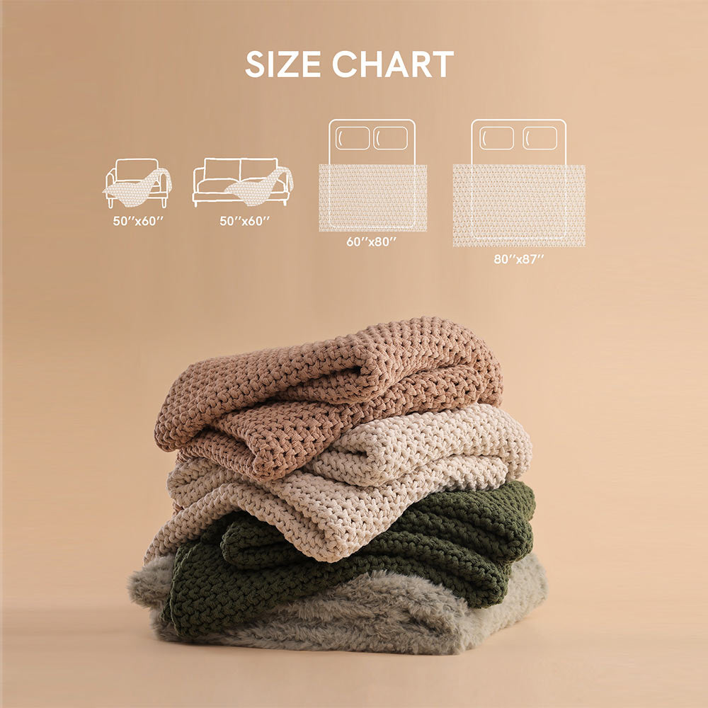 Product: Chunky Cable Knit Throw | Color: Beige