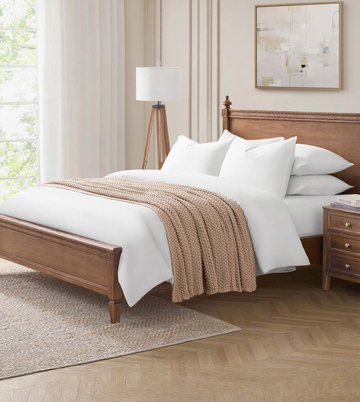 Product: Chunky Cable Knit Throw | Color: Beige