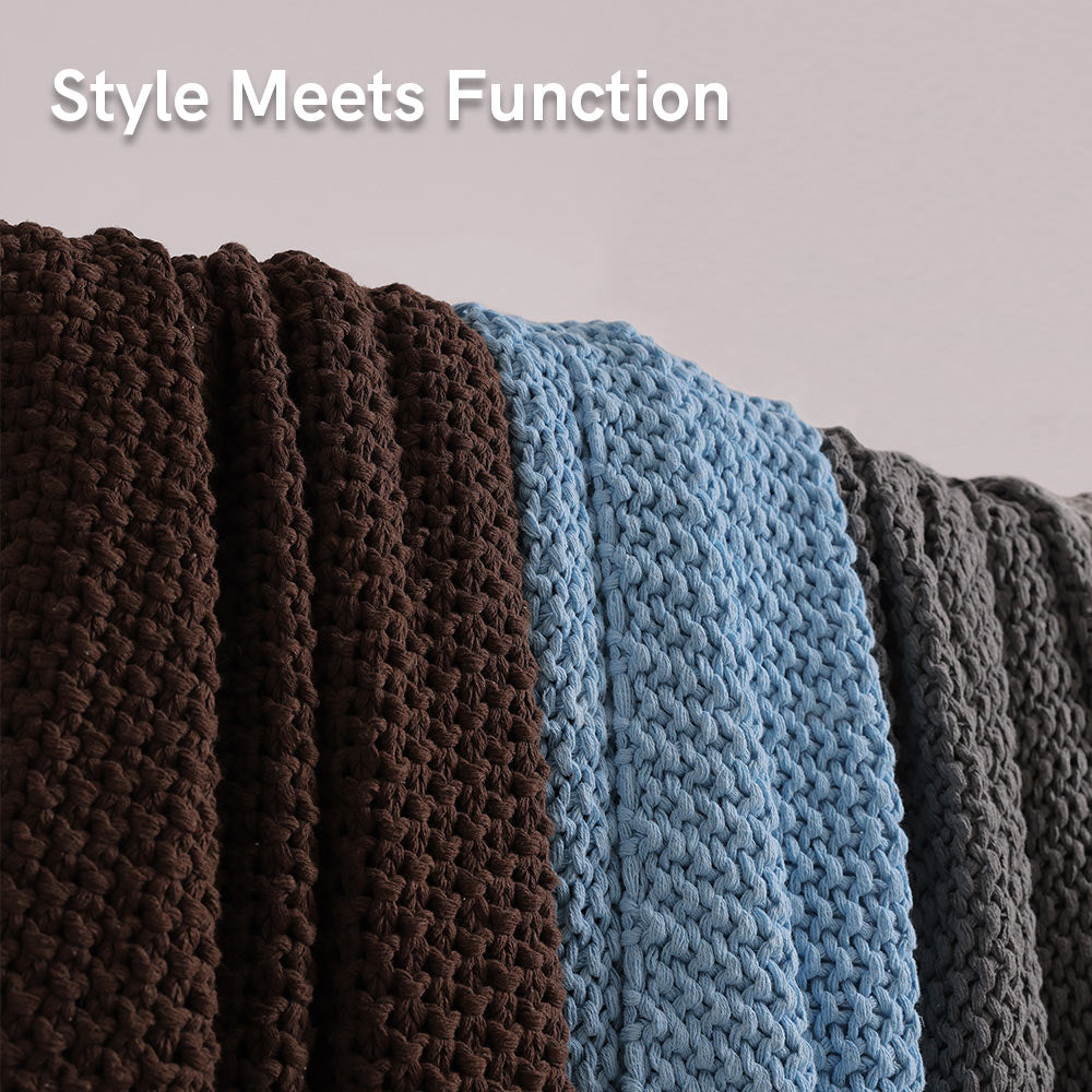 Product: Chunky Cable Knit Throw | Color: Chocolate Brown