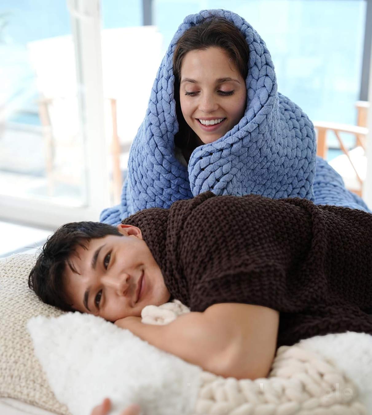 Product: Chunky Cable Knit Throw | Color: Chocolate Brown