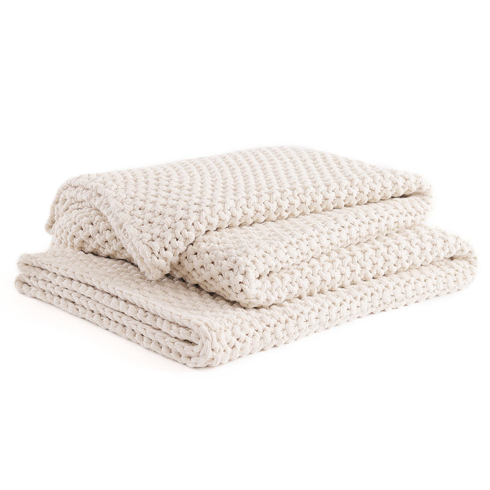 Product: Chunky Cable Knit Throw | Color: Cream White