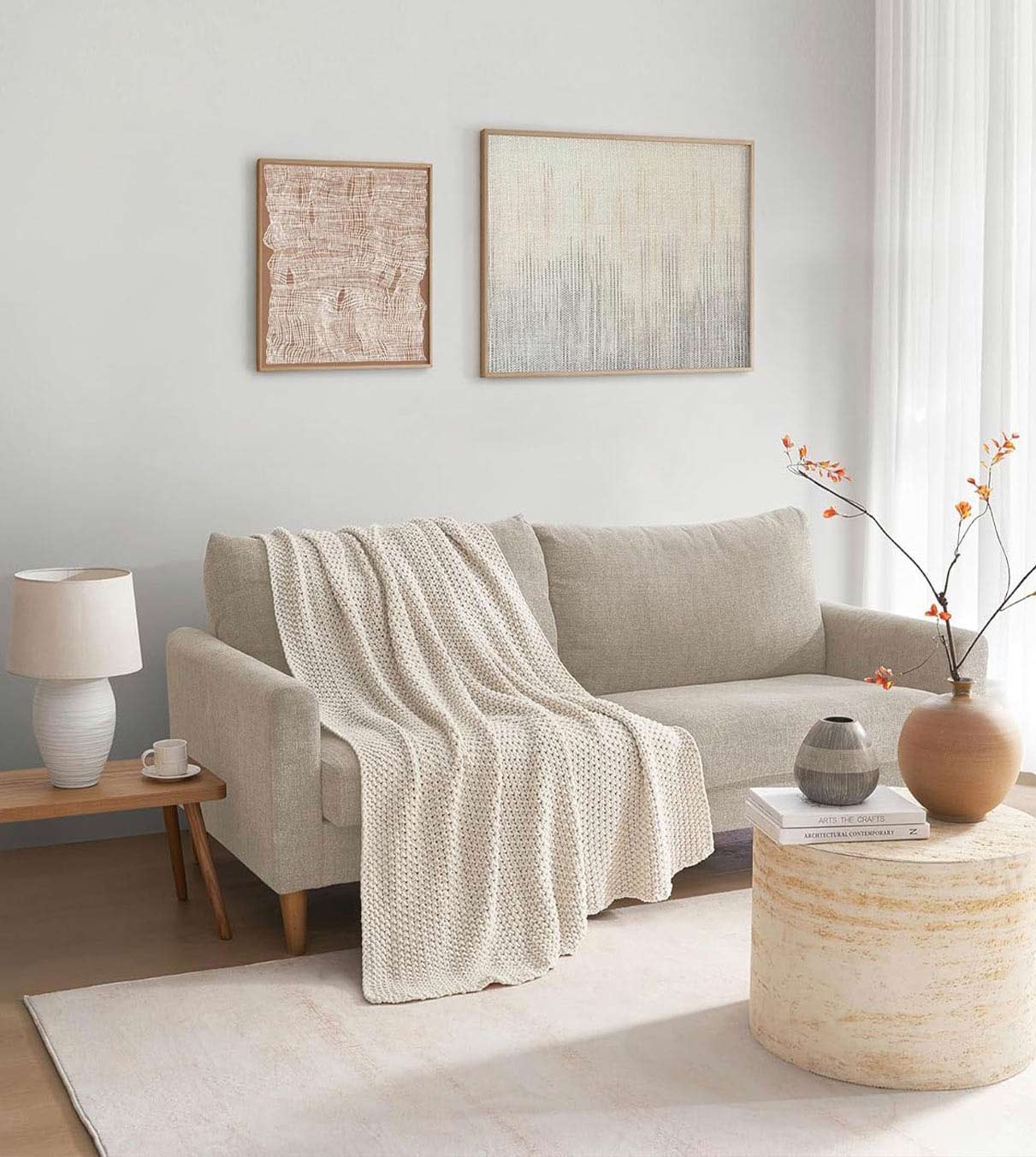 Product: Chunky Cable Knit Throw | Color: Cream White