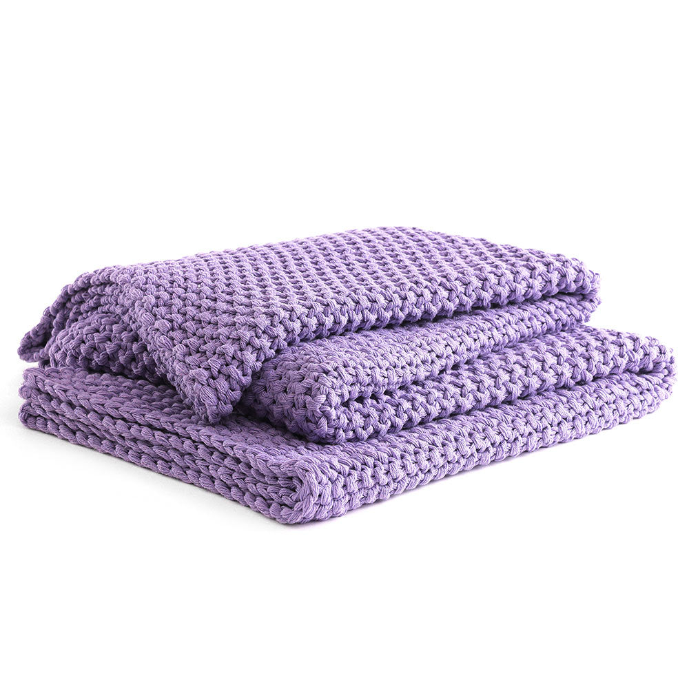 Product: Chunky Cable Knit Throw | Color: Lilac Purple