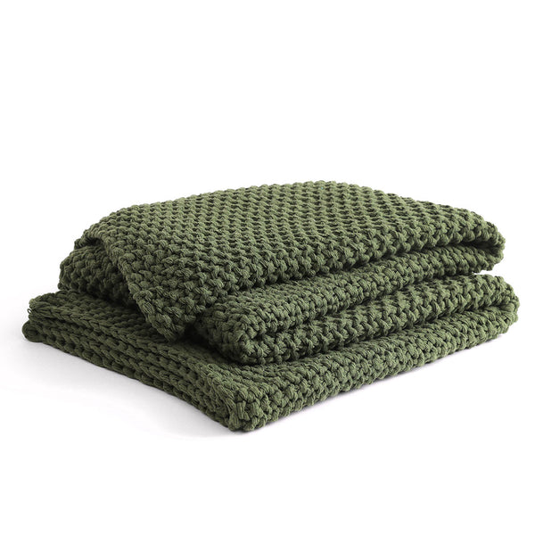 Chunky Cable Knit Throw (Chocolate Brown)