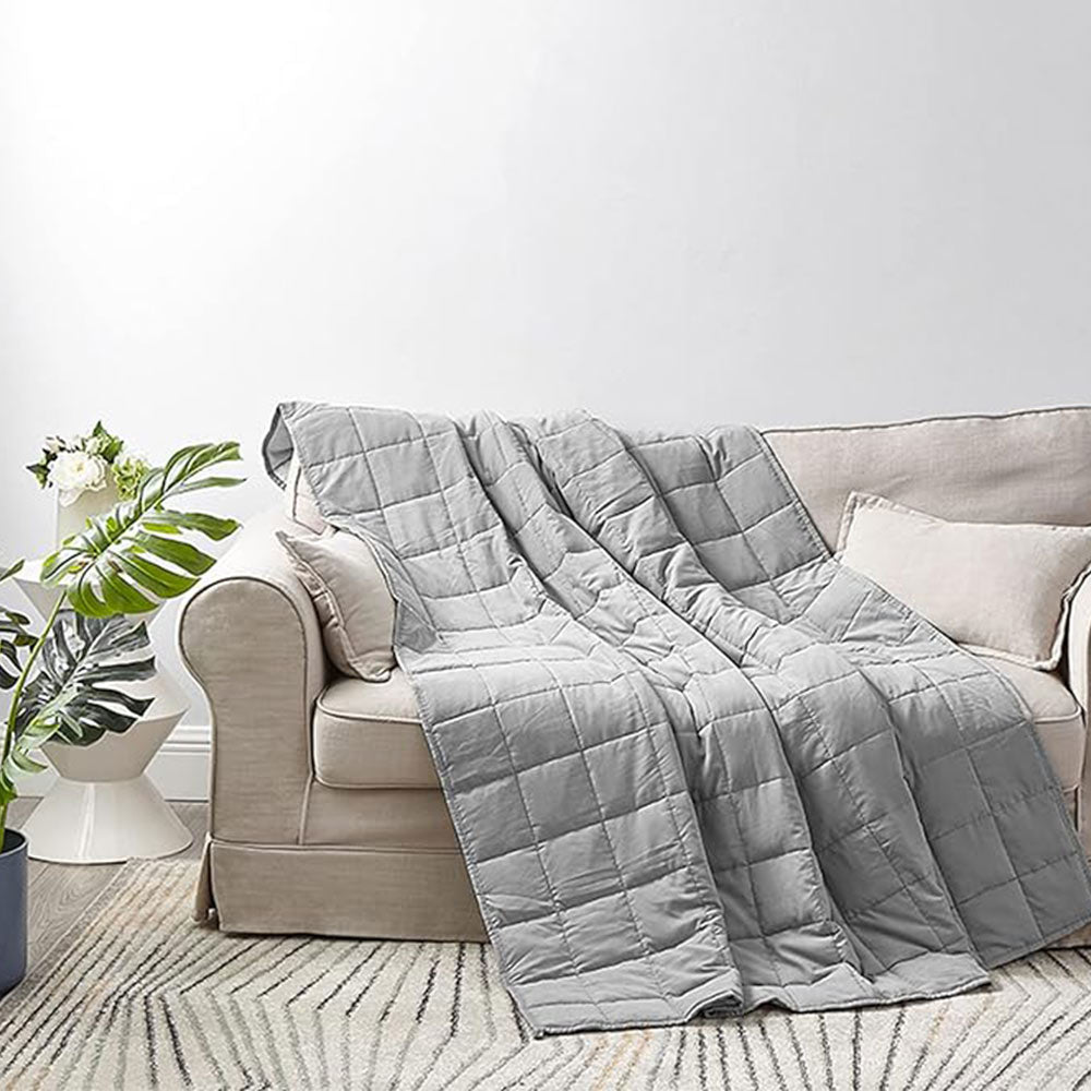 Product: YNM Weighted Blanket 15lb | Color: Cotton/Polyester Grey/White 2.0