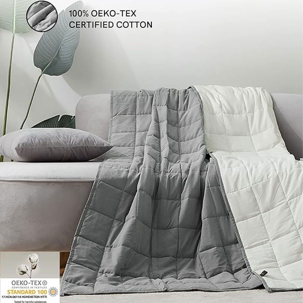 Product: YNM Weighted Blanket 15lb | Color: Cotton/Polyester Grey/White 2.0