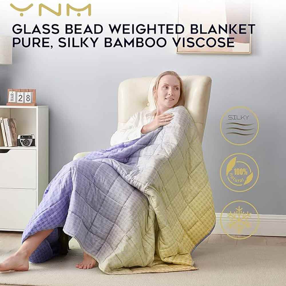 Product: Cooling Bamboo Weighted Blanket | Color: Midsummer Nights Dream