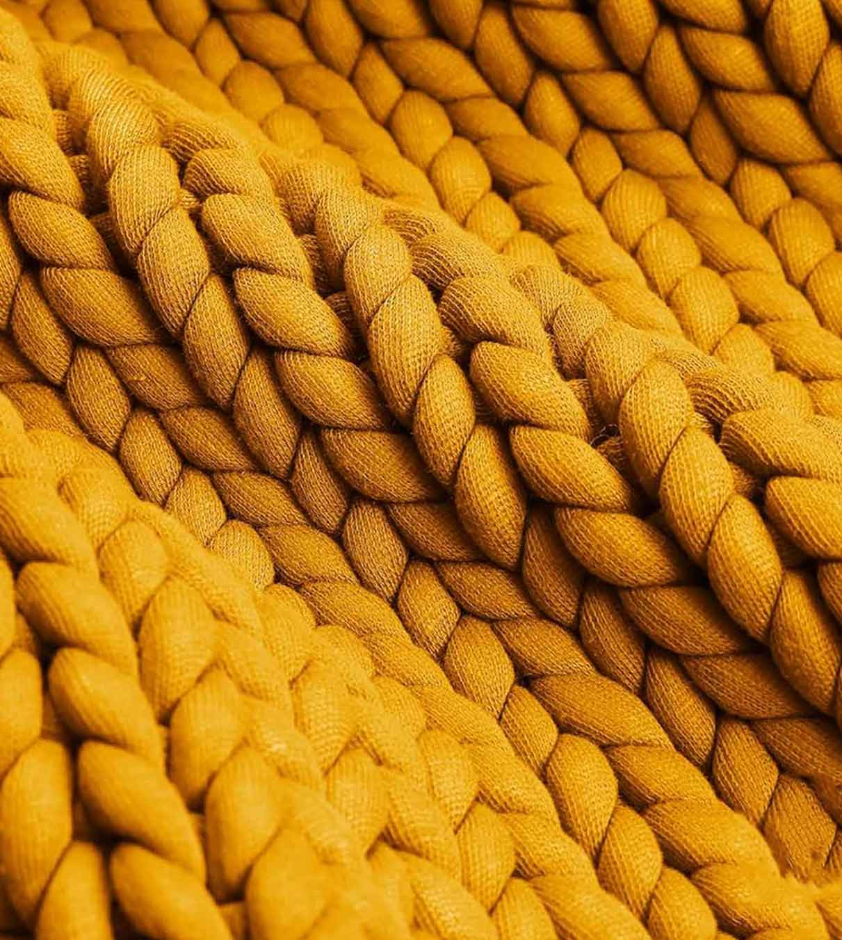 Product: Knitted Chunky Throw | Color: Yellow Fusion