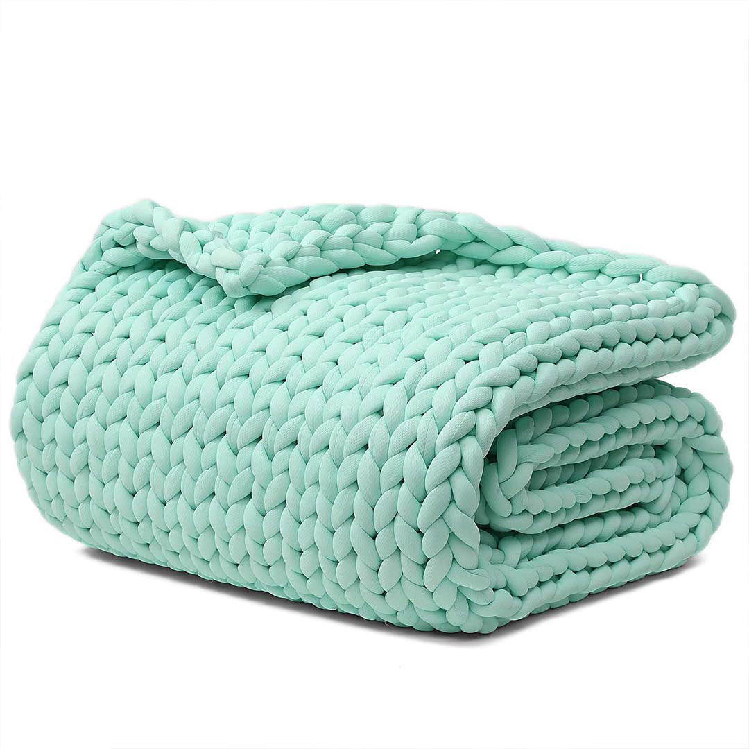 Product: Knitted Chunky Throw | Color: Cooling Green Throw