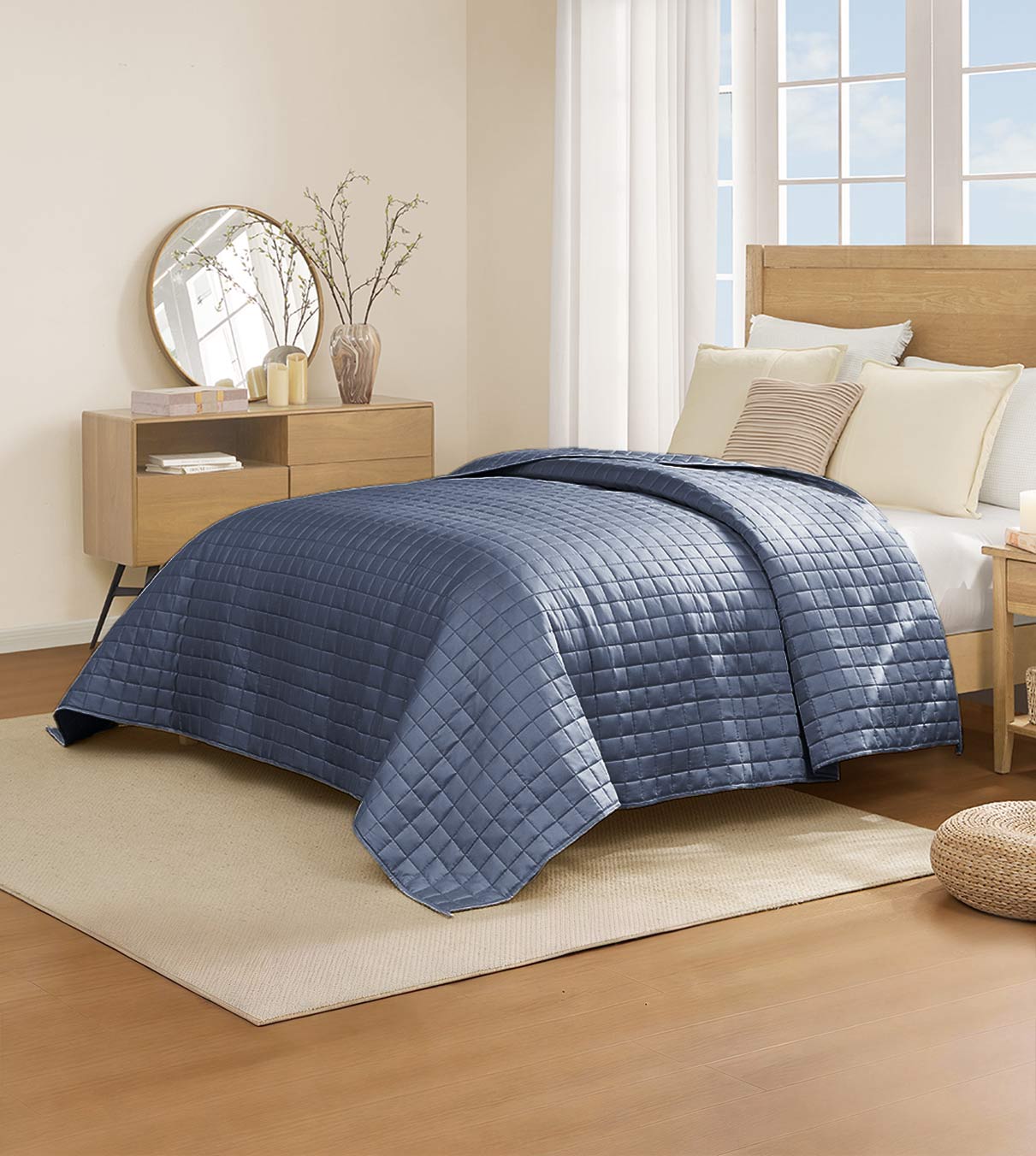 Product: YNM Weighted Blanket 15lb | Color: Bamboo Blue Grey 3.0