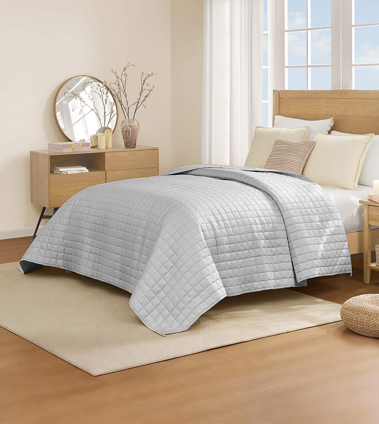 Product: YNM Weighted Blanket 15lb | Color: Bamboo Light Grey 3.0