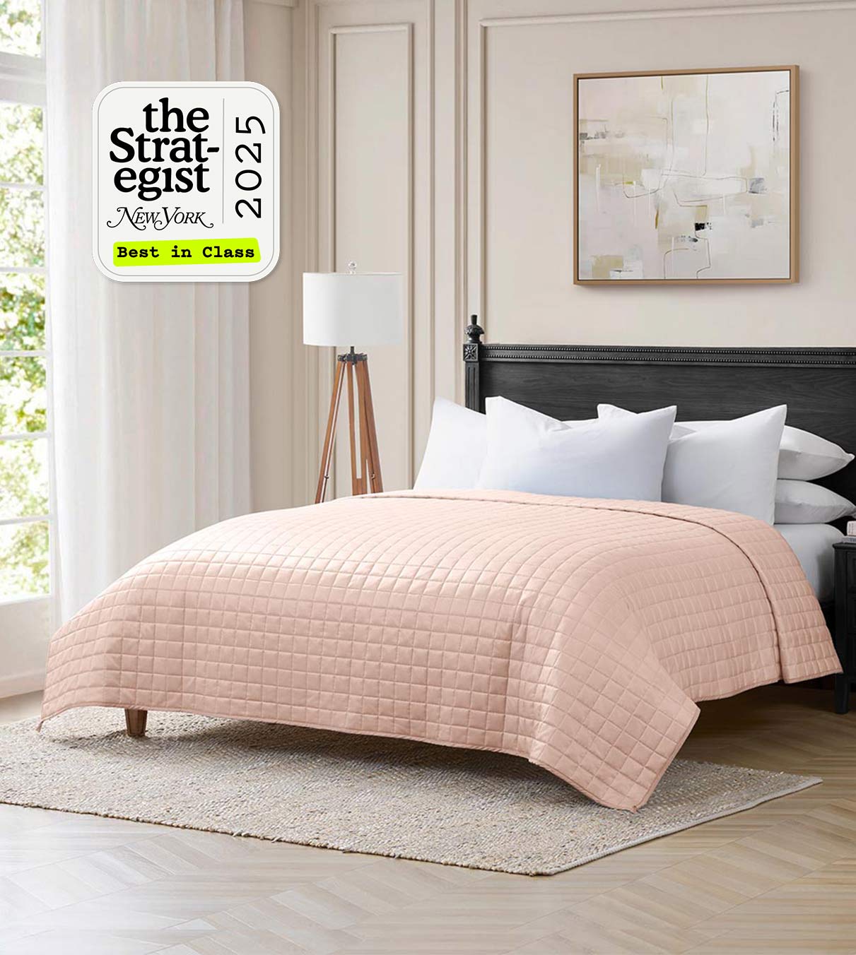 Product: Cooling PE-Nylon Blend Weighted Blanket | Color: Champagne Pink