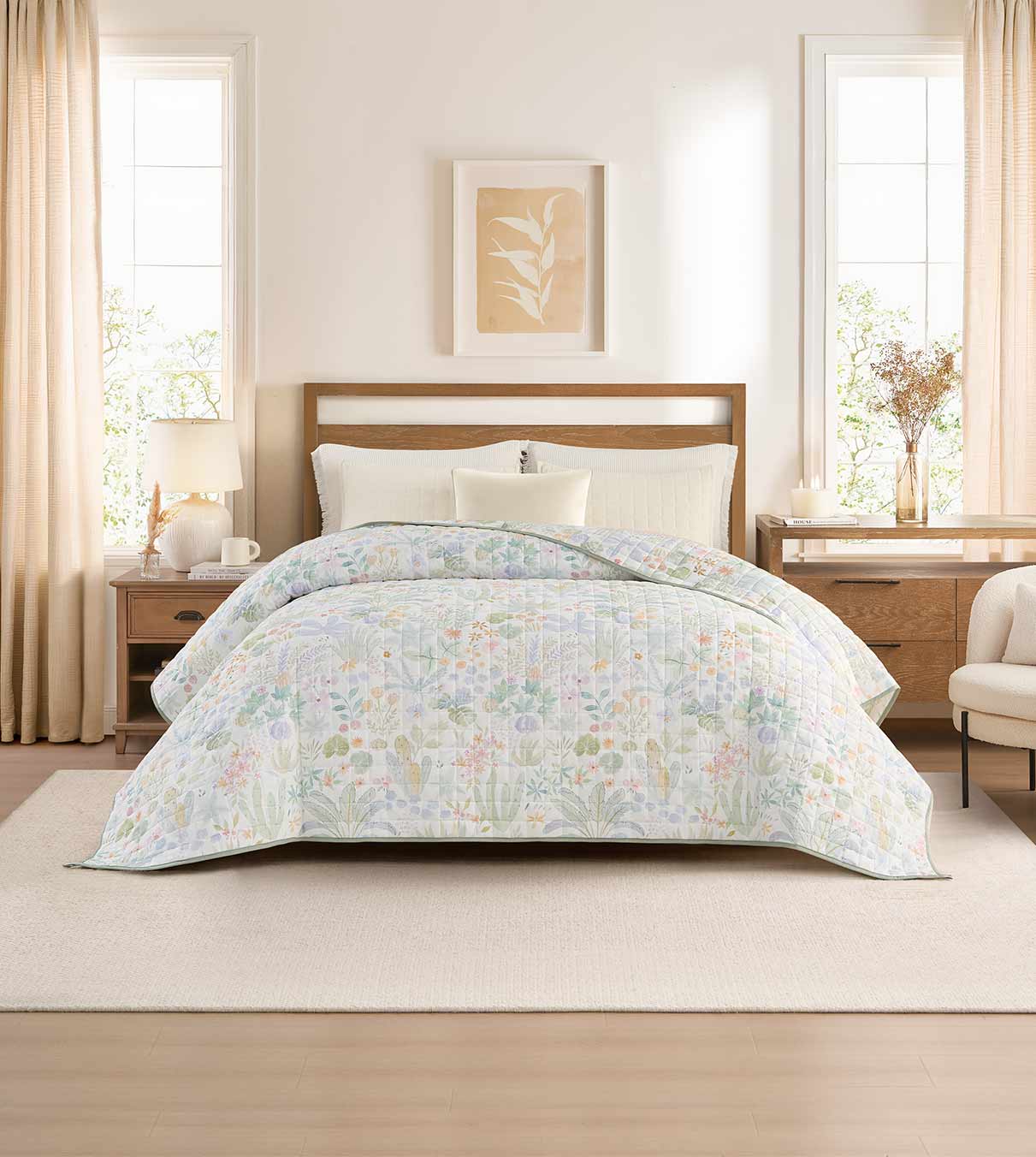 Product: Cooling PE-Nylon Blend Weighted Blanket | Color: Cooling PE Jungle Bloom 3.0