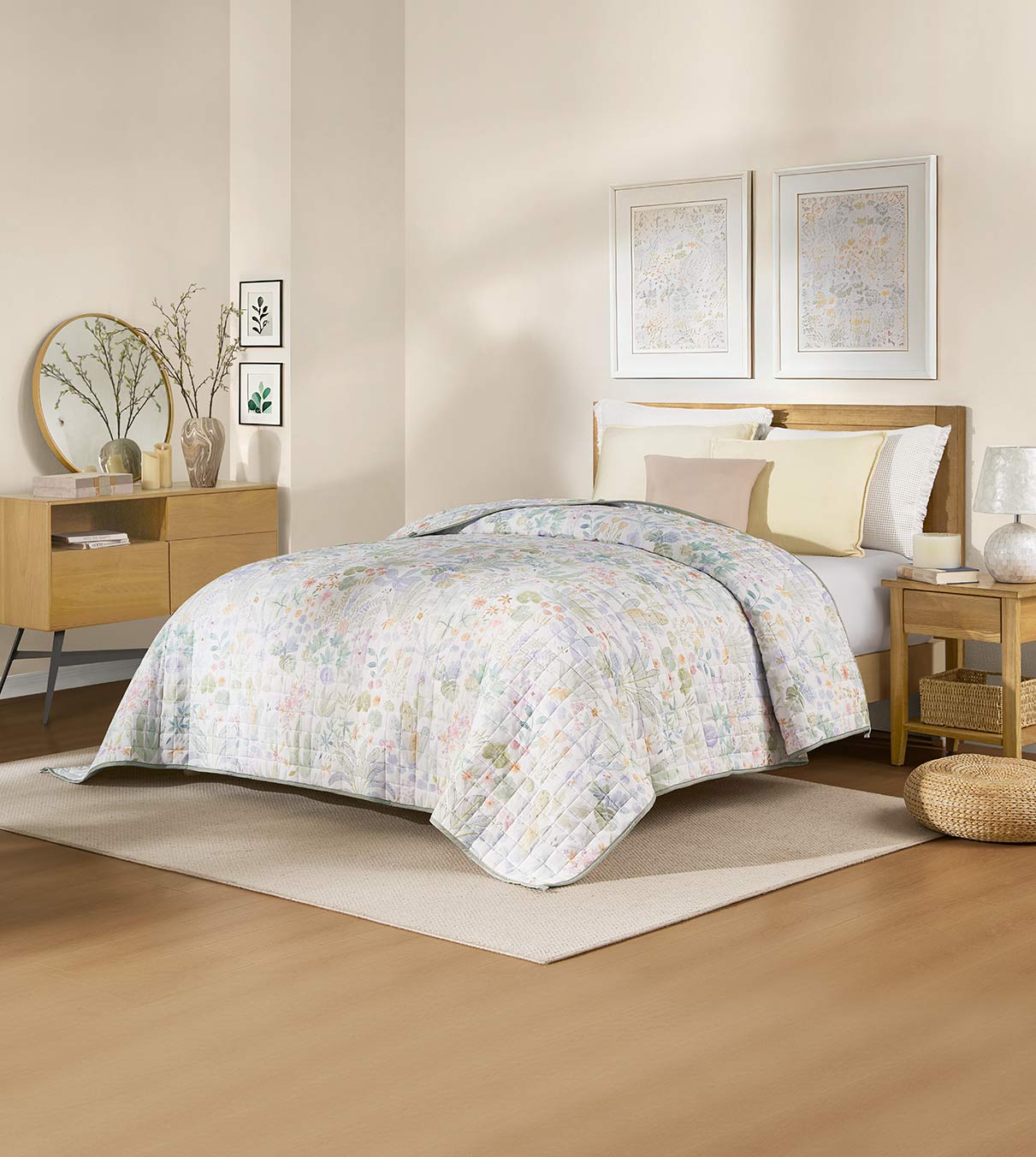 Product: Cooling PE-Nylon Blend Weighted Blanket | Color: Cooling PE Jungle Bloom 3.0