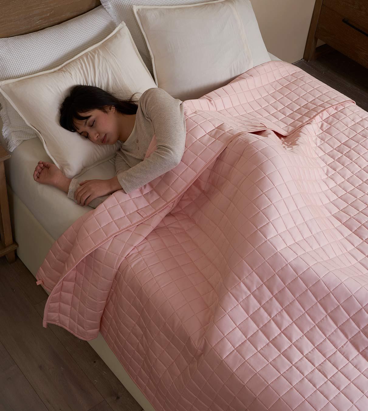 Product: YNM Weighted Blanket 17lb | Color: Bamboo Pink Rose 3.0
