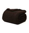 Product: Knitted Cotton Weighted Blanket | Color: Chocolate Brown