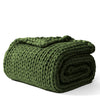 Product: Knitted Cotton Weighted Blanket | Color: Cotton Pine Green
