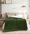 Product: Knitted Cotton Weighted Blanket | Color: Cotton Pine Green