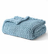 Product: Knitted Cotton Weighted Blanket | Color: Blue