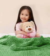 Product: Knitted Cotton Weighted Blanket | Color: Green
