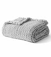 Product: Knitted Cotton Weighted Blanket | Color: Light Grey